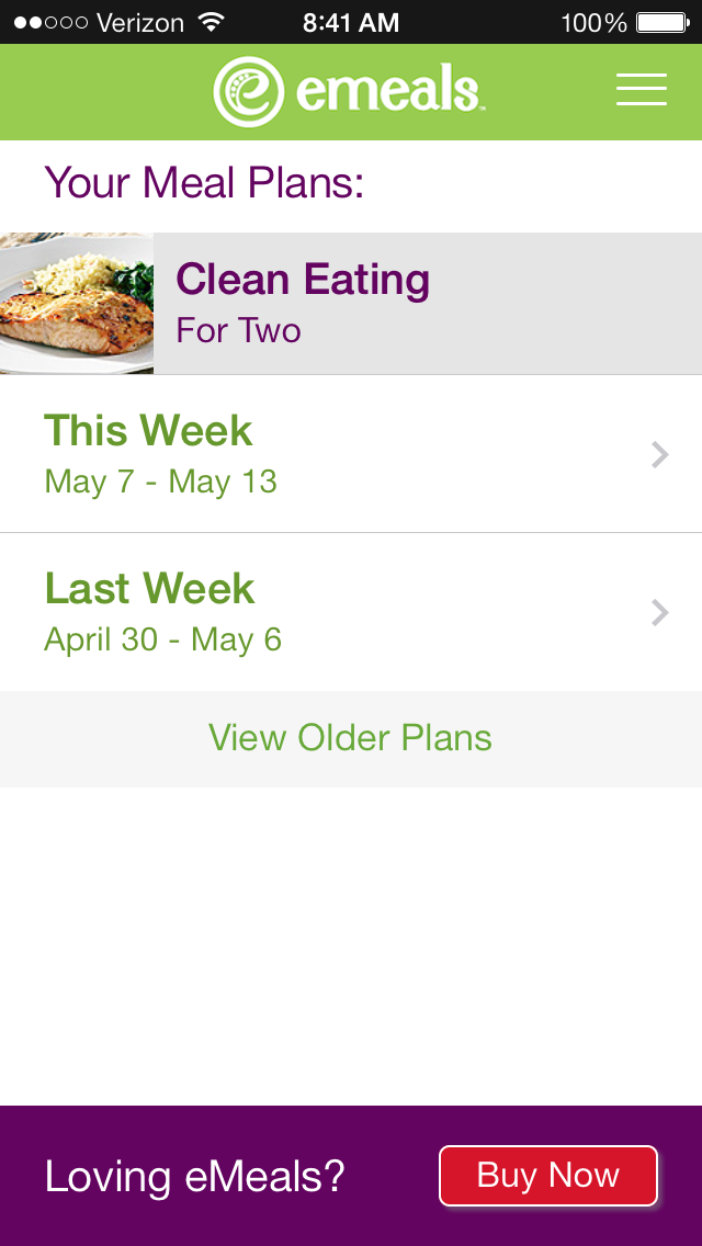 eMeals FREE phone app for meal planning