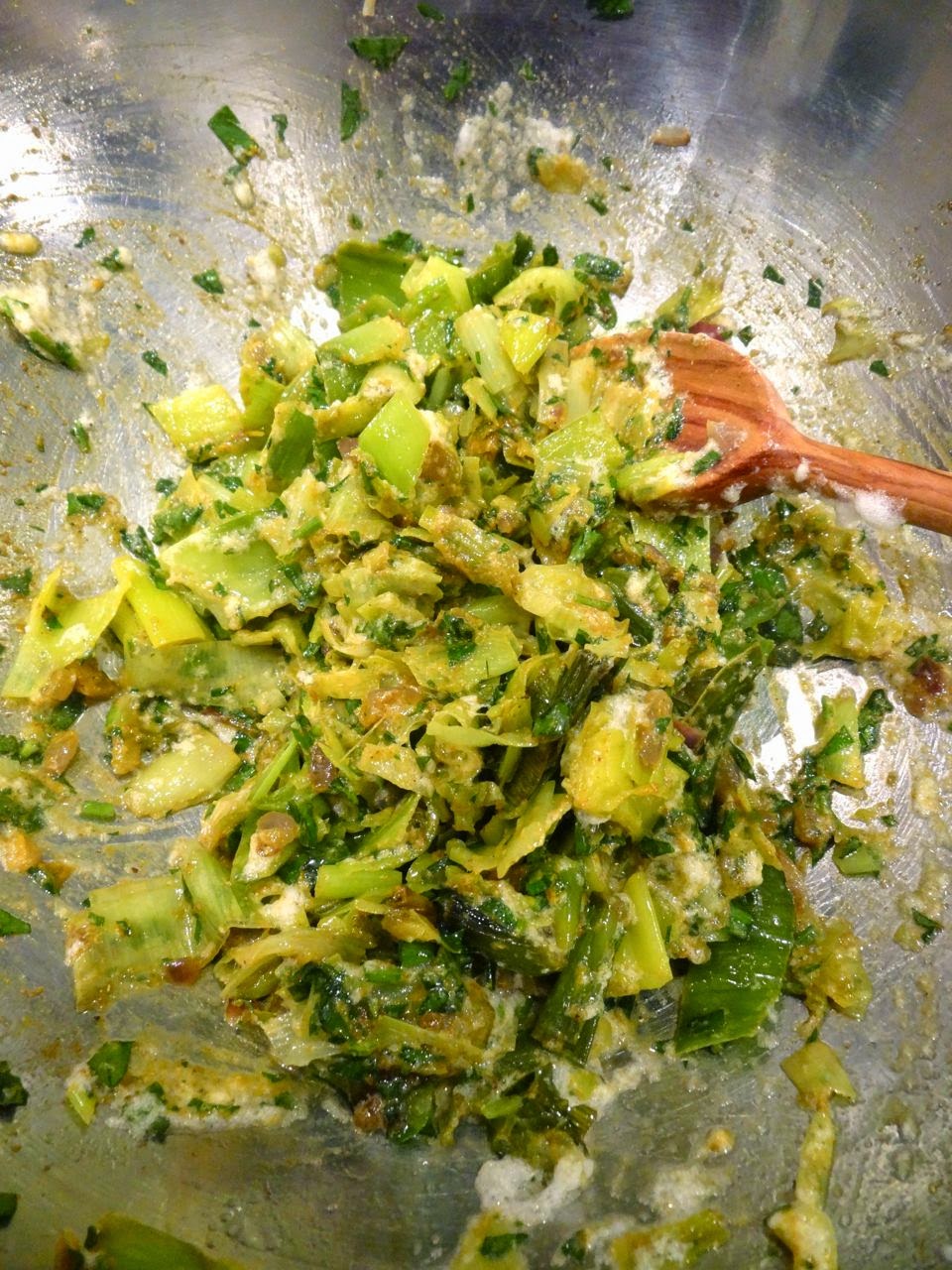 Scrumpdillyicious Ottolenghi Leek Fritters with YogurtCilantro Sauce