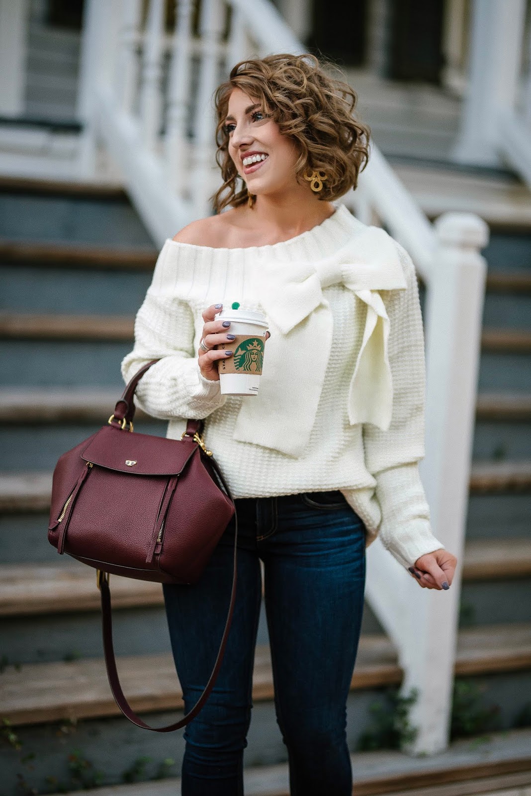 Fall Style: Under $100 Big Bow Sweater, Tory Burch Half Moon Satchel and Leopard Booties - Something Delightful Blog
