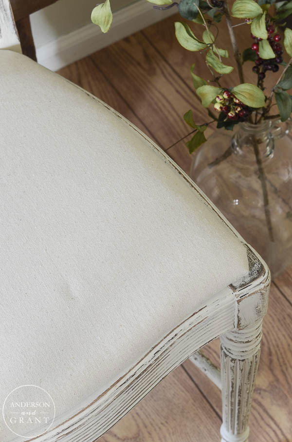 Update a chair with drop cloth upholstery. | www.andersonandgrant.com
