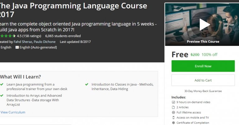 [100% Off] The Java Programming Language Course 2017| Worth 195 ...
