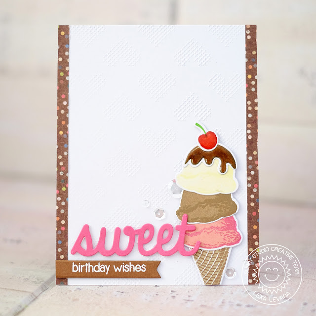 Sunny Studio Two Scoops Ice Cream Card Set with Lexa