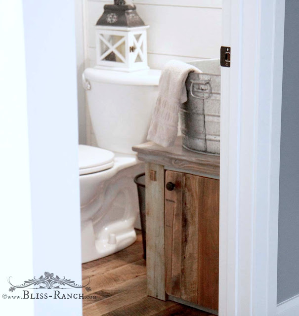 Galvanized tub sink with wood scrap cabinet, Bliss-Ranch.com