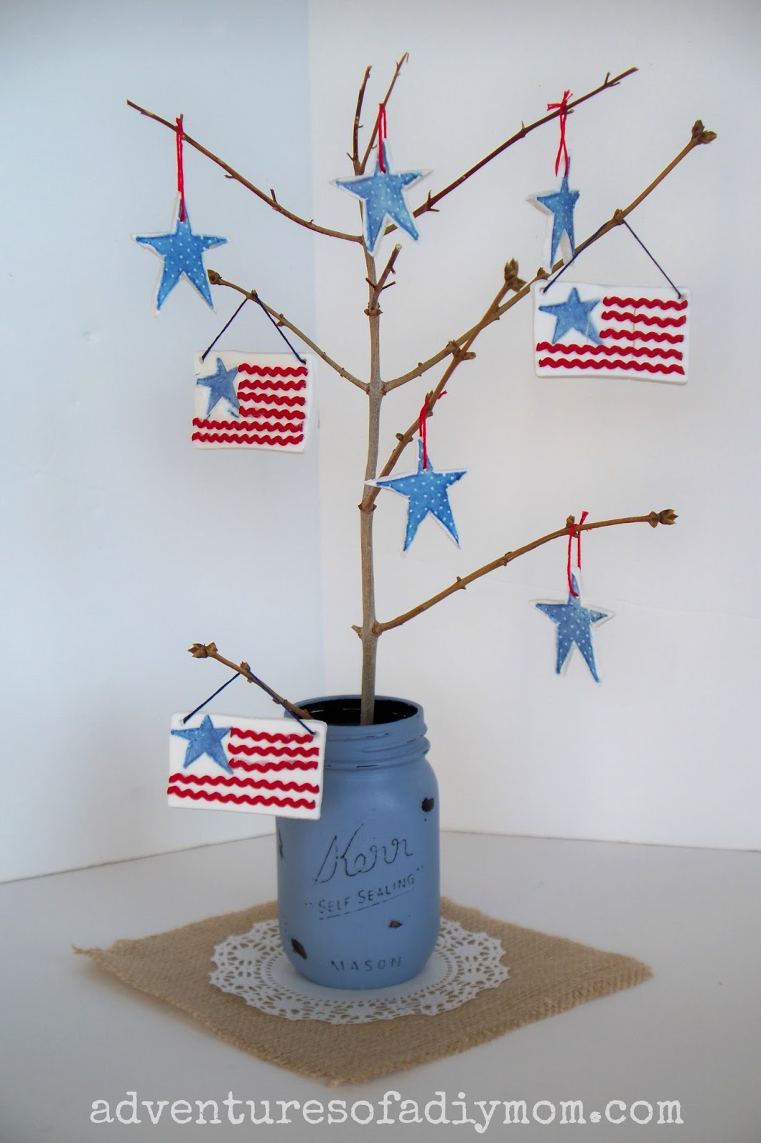 4th Of July Flag Tree with Cornstarch Ornaments