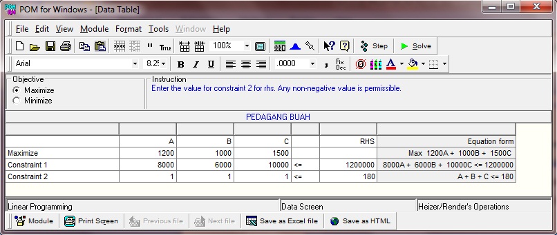 Contoh kasus Linear Programming metode simplex Smile )