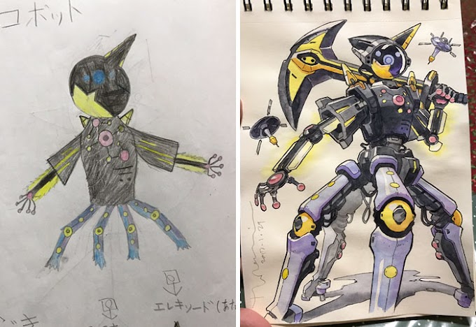 Pai transforma desenhos dos filhos em incríveis personagens de anime