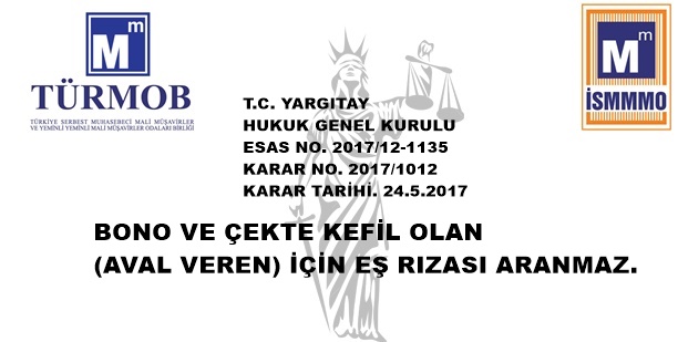 bono ve cekte kefil olan aval veren