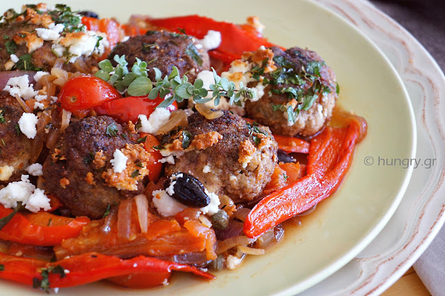 Summer Meatballs with Peppers & Feta