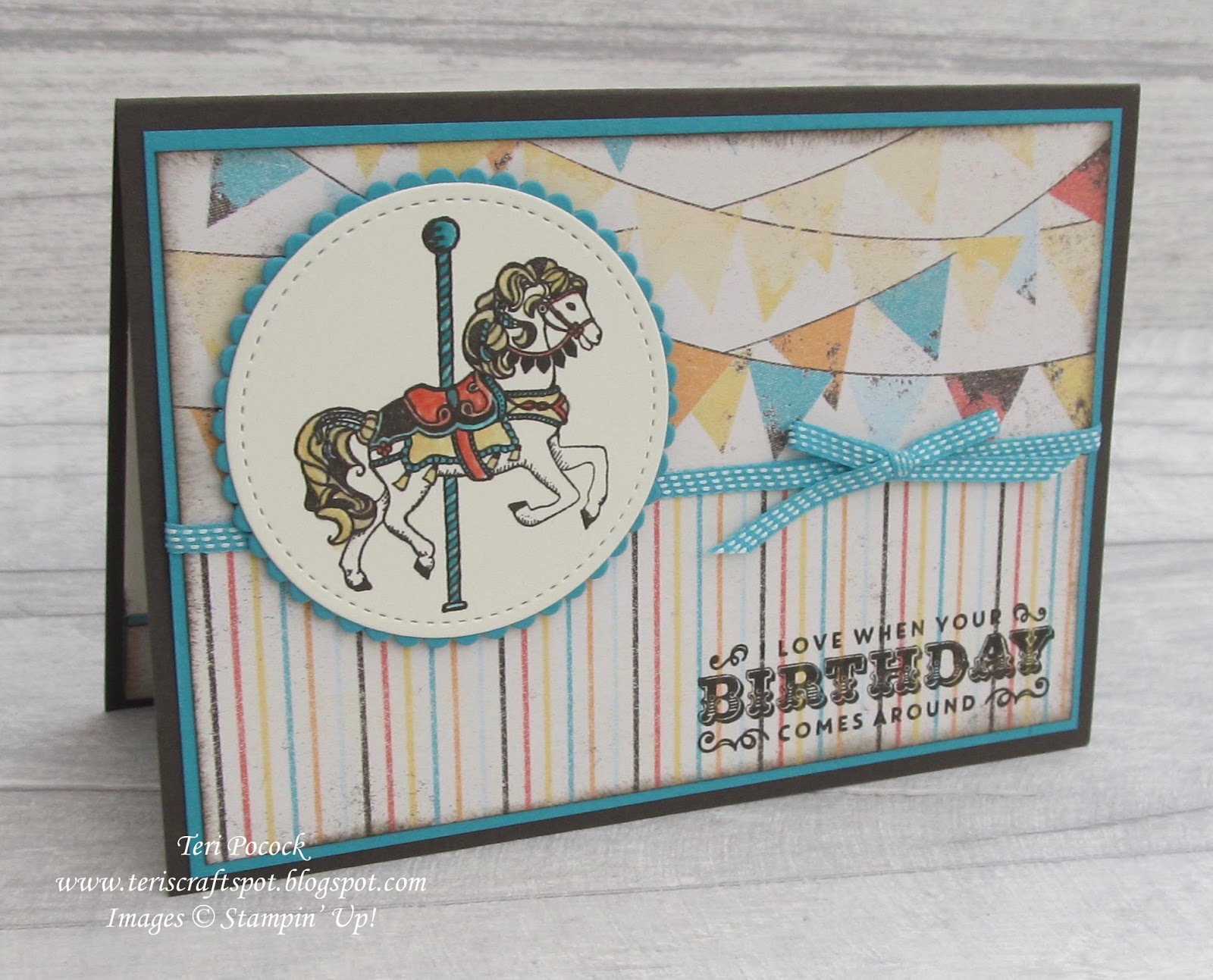 Stampin' Up! UK Demonstrator Teri Pocock Beautiful Carousel Birthday