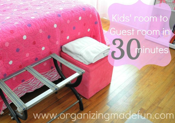 Kids room to guest room in 30 minutes {or less} :: OrganizingMadeFun.com