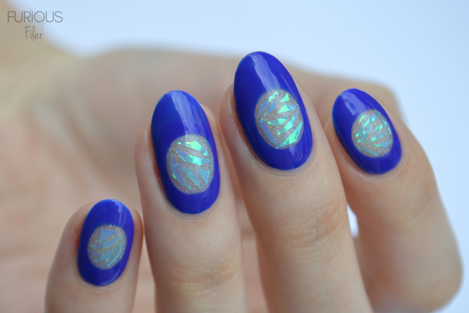 shattered glass cellophane holographic furious filer nail art