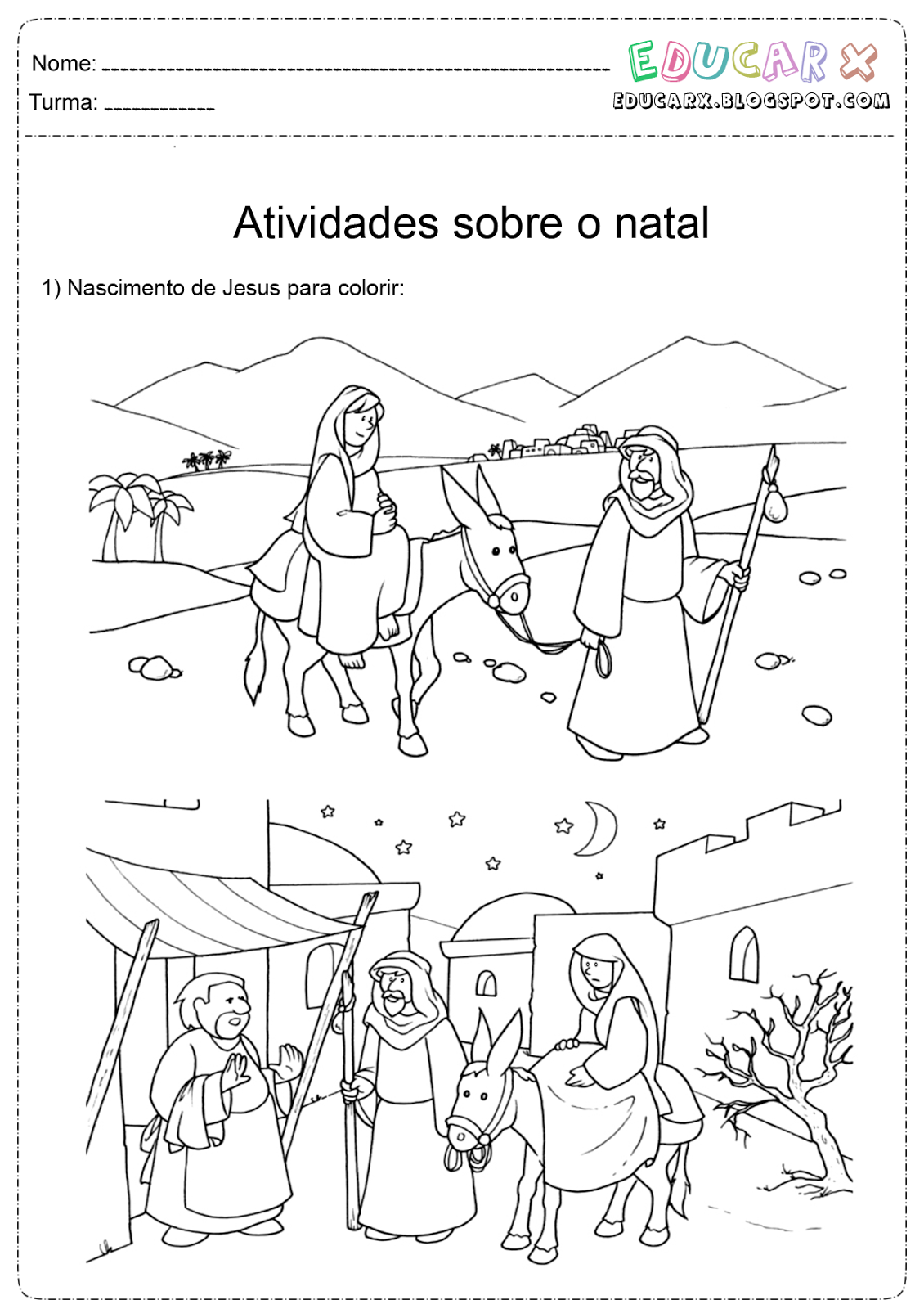 Desenhos para colorir - natal - A Arte de Ensinar e Aprender