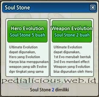 Syarat Hero Evolution LostSaga 5 Soul Stone & Weapon Evo 2 Soul Stone