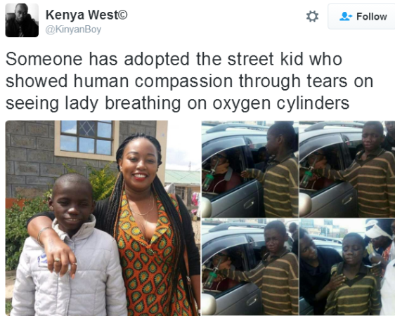 unnamed Photos: Someone has adopted the street kid who wept when he approached a lady with oxygen cylinder for money