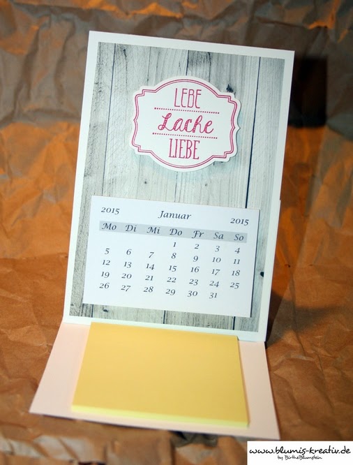 Easel Karten mit Kalender und Post it Block