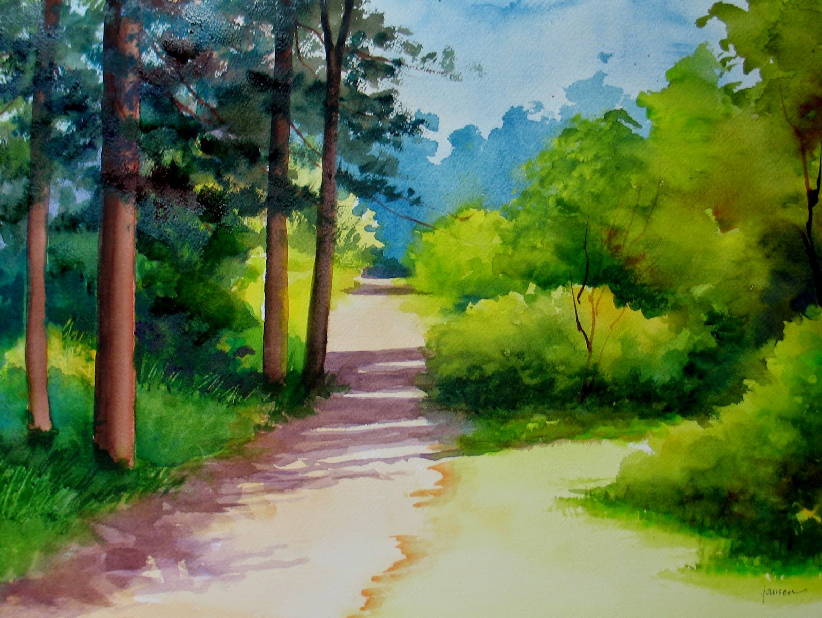 Nel's Everyday Painting: Watercolor Landscape - SOLD