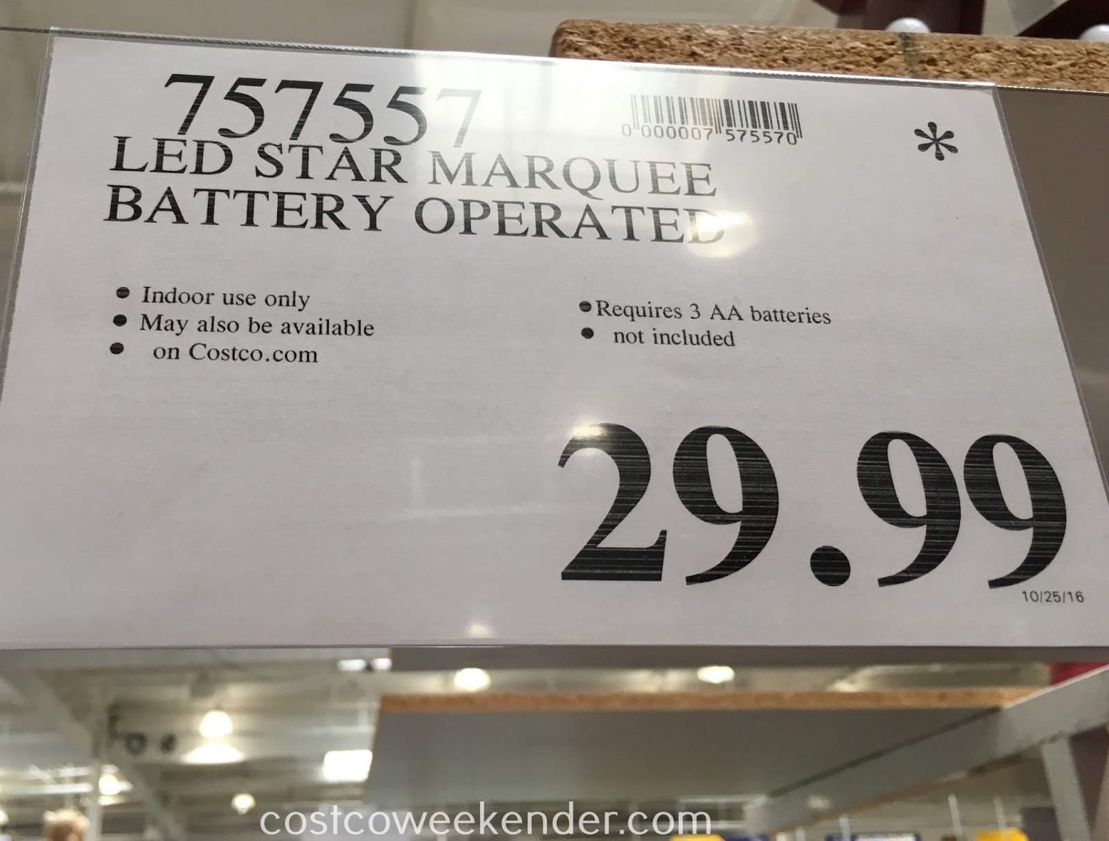 LED Marquee Star Costco Weekender