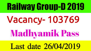 Railway Group-D Recruitment 2019: Recruitment for 103769 Posts