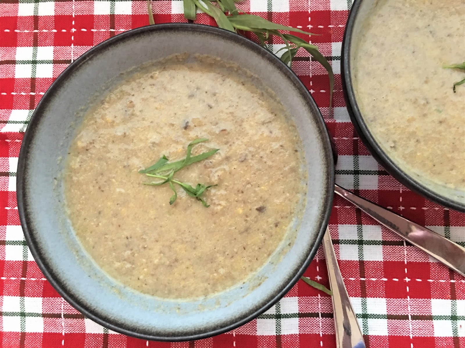 Roasted Cauliflower Creamy Mushroom Soup with Tarragon mysavoryspoon
