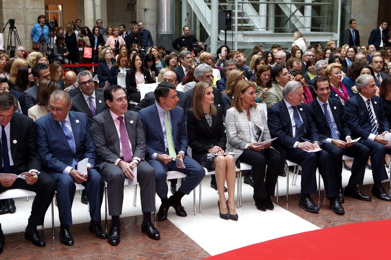 King Felipe VI of Spain and Queen Letizia of Spain attend the presentation of the 23rd Edition of the Spanish Language's Dictionary