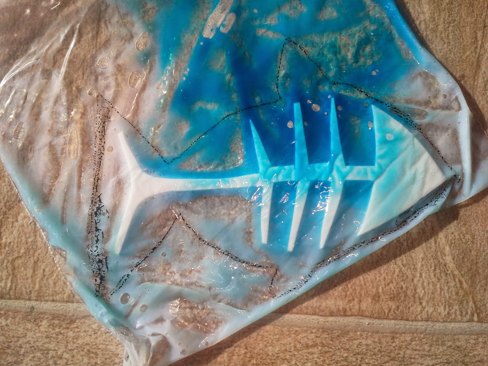 X-ray activity: using white foam for the skeleton, you then add food dye and glue to a bag, and cut out the shape of a fish around the skeleton