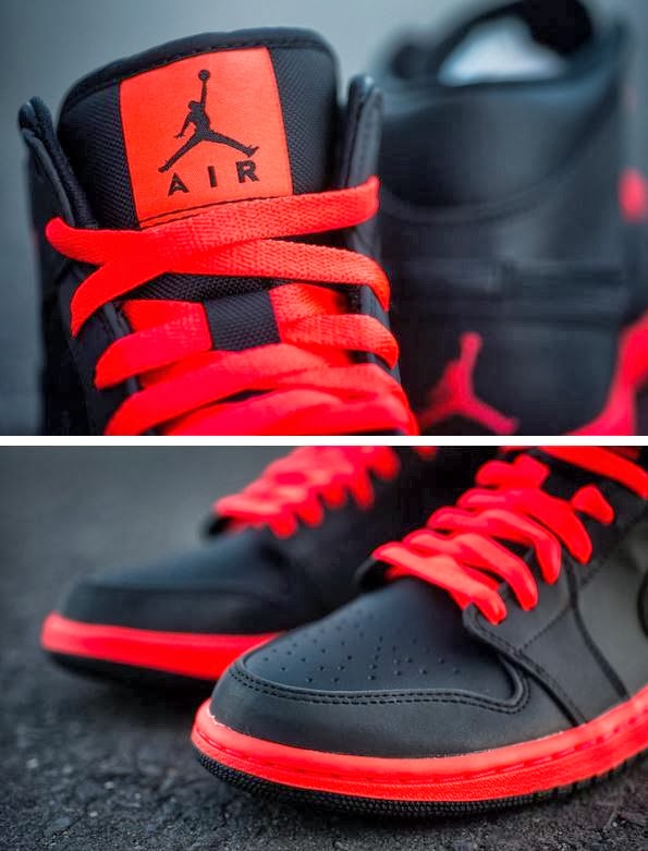 THE SNEAKER ADDICT: 2014 Air Jordan 1 âInfraredâ Sneaker Available Now (Detailed Images)
