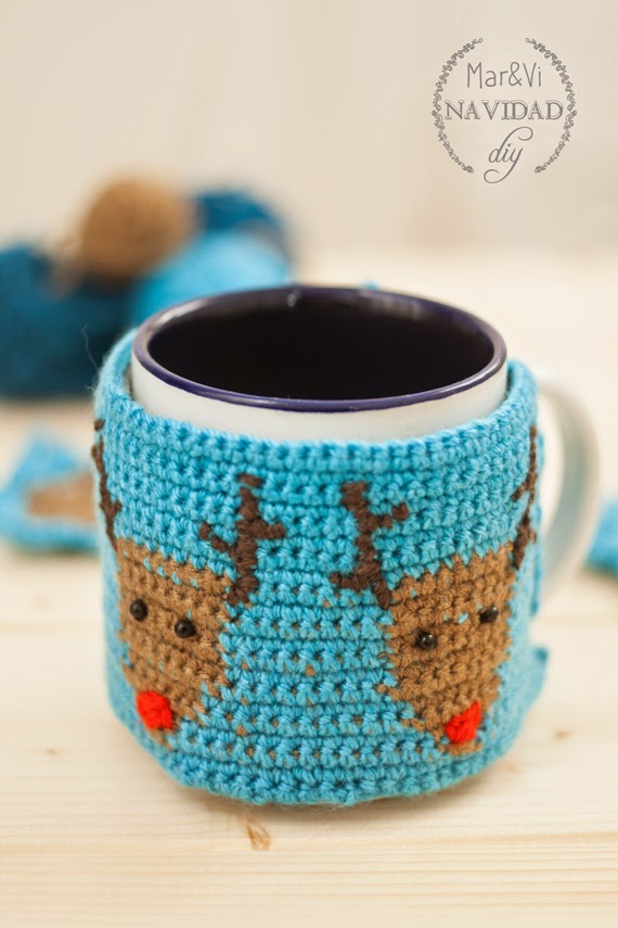 Patrón de funda para taza de ganchillo