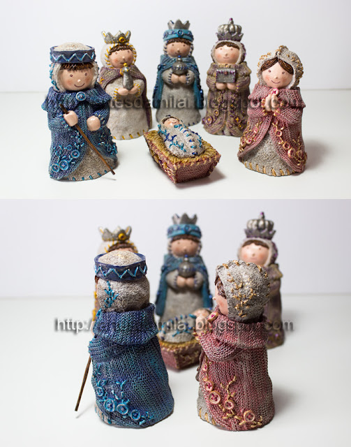 Presepio imitando croché Presepio imitando croché