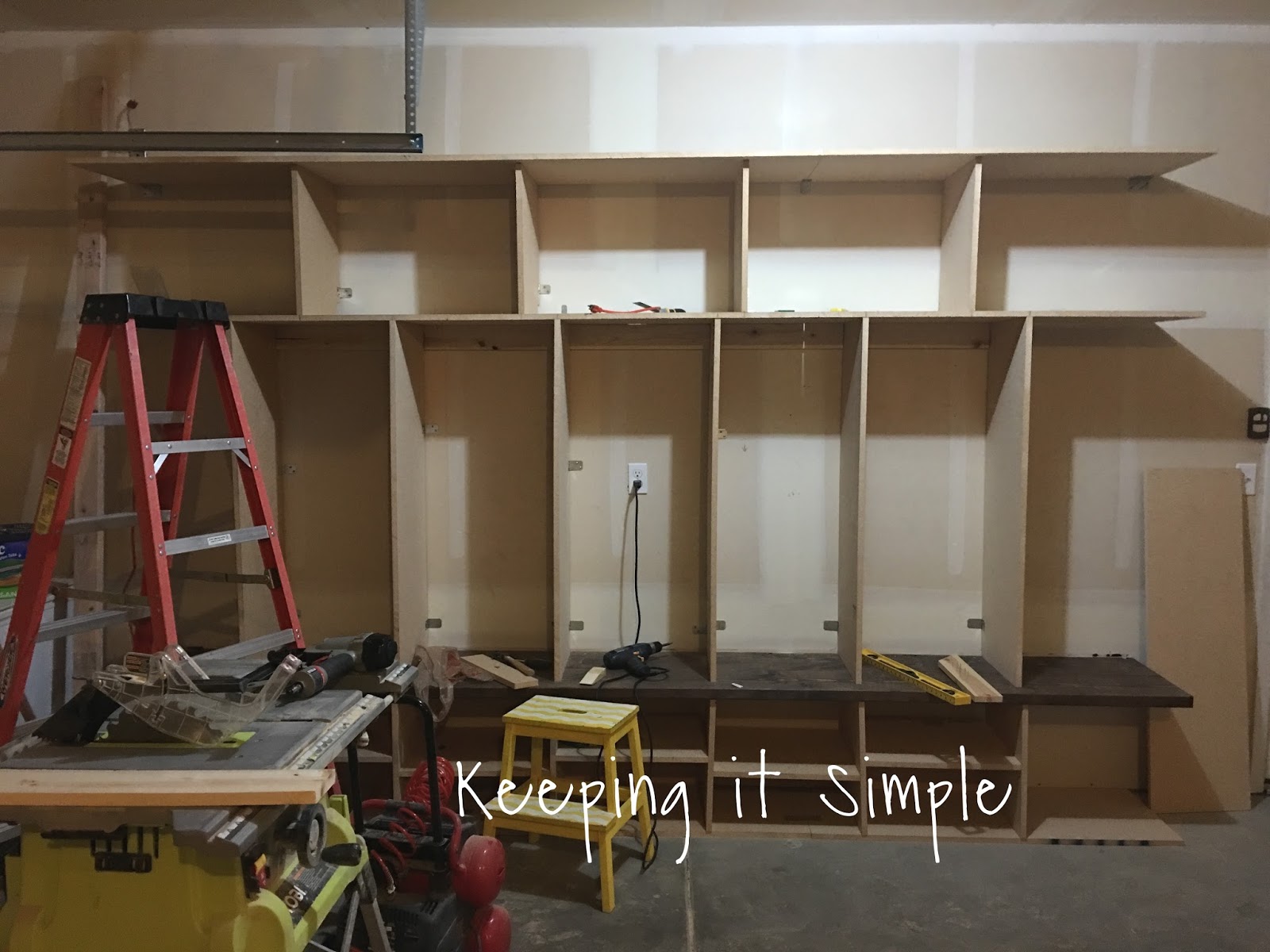 Keeping it Simple DIY Garage Mudroom Lockers with Lots of Storage
