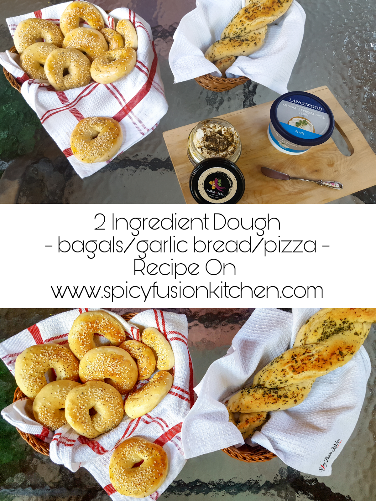 2 Ingredient Bagel and Garlic Bread Dough Recipe Spicy Fusion Kitchen