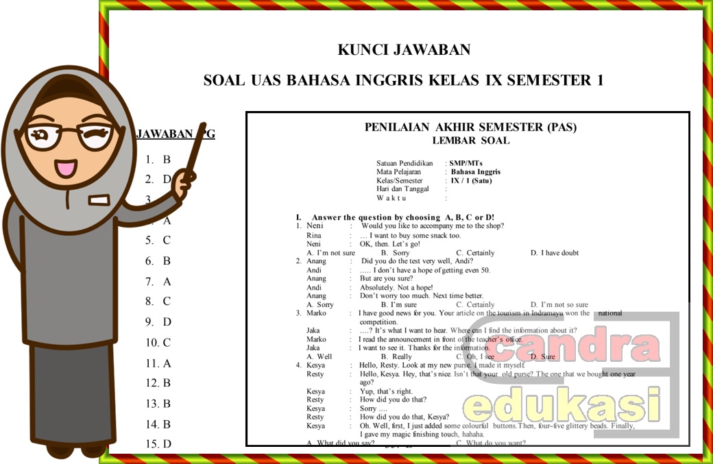 Soal bahasa inggris kelas ix