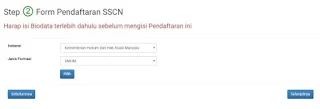 Cara Memilih Instansi, Formasi dan Jabatan di Website SSCN