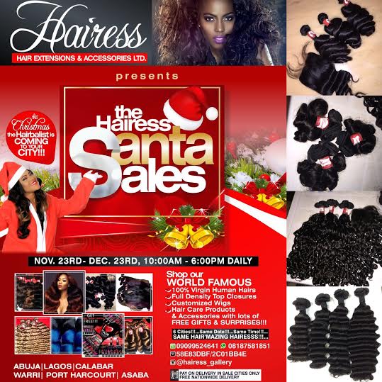 Hairess Hair Extensions & Accessories Ltd Presents..'The Hairess Santa sales'