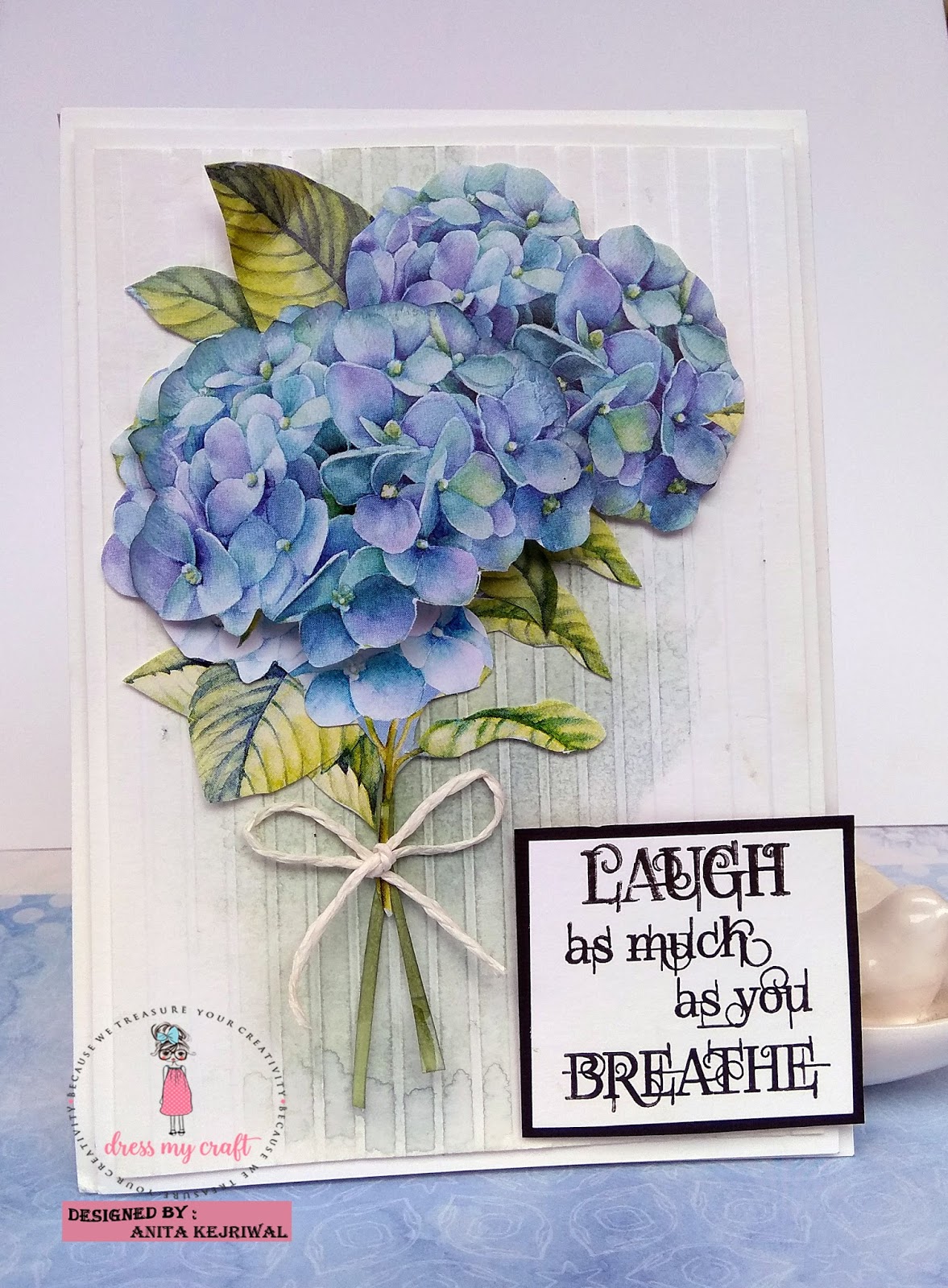 Dress My Craft ELEGANT CARDS WITH 6X6 HYDRANGEA LAWNS PAPER