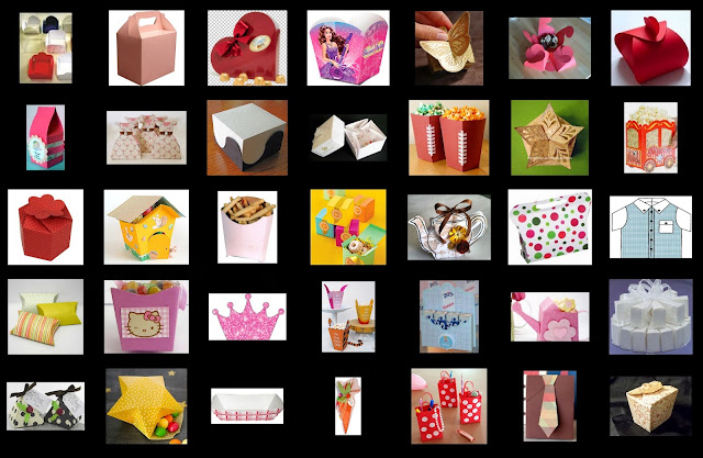 Templates for Party Boxes or Party Souvenirs.