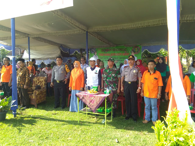 Babinsa Desa Mojorejo Pantau Senam Massal Kupu Kupu Manis TK Se Kec Karangmalang