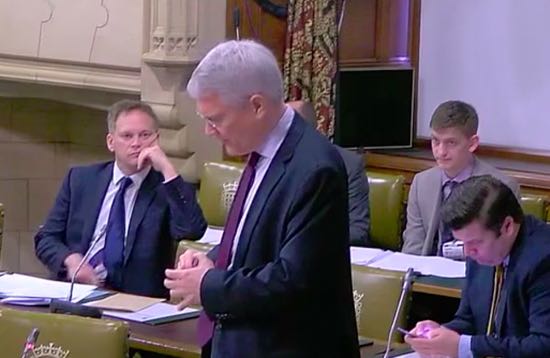 Screen grab of Westminster Hall debate
