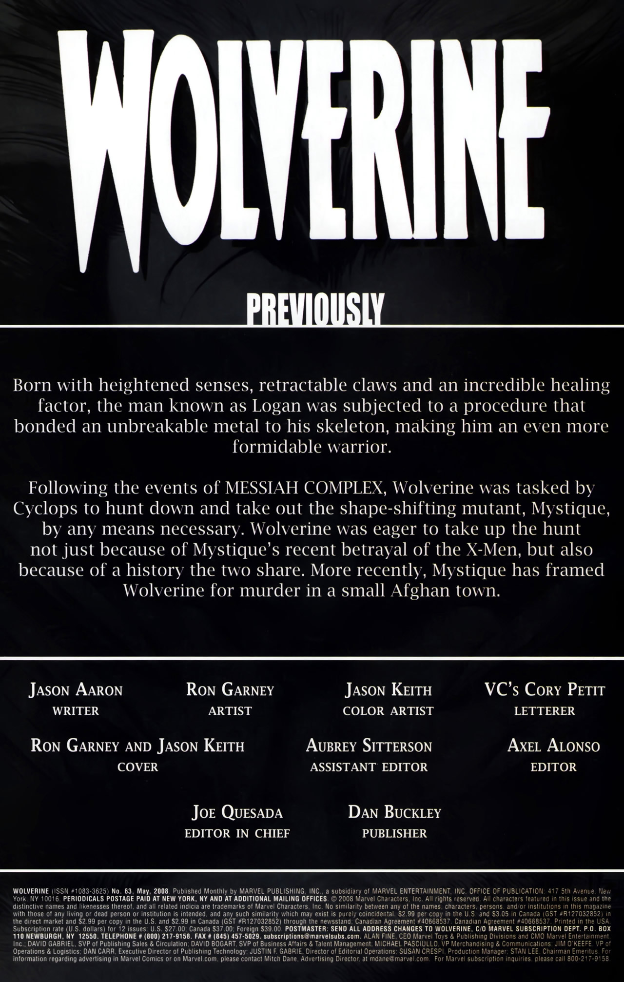 Read online Wolverine (2003) comic -  Issue #63 - 2