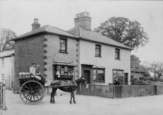 Photograph of Jonah Chuck leaving on his bread round, 1900s Image from  P.Grant/G Knott from the Images of North Mymms Collection
