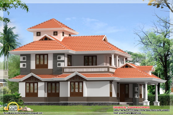 2310 square feet, 4 bedroom Kerala style home design