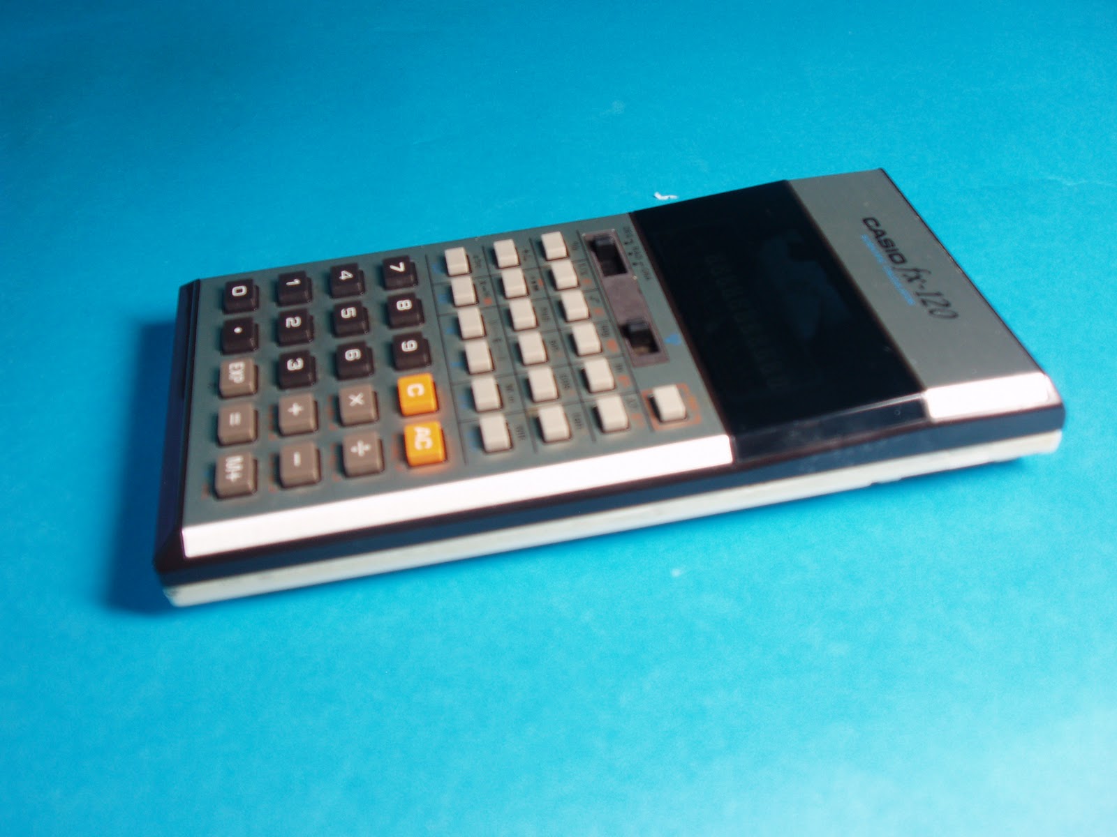 Vintage Calculator Museum: Vintage Casio fx-120 10 Digit Scientific Calculator With Green VFD