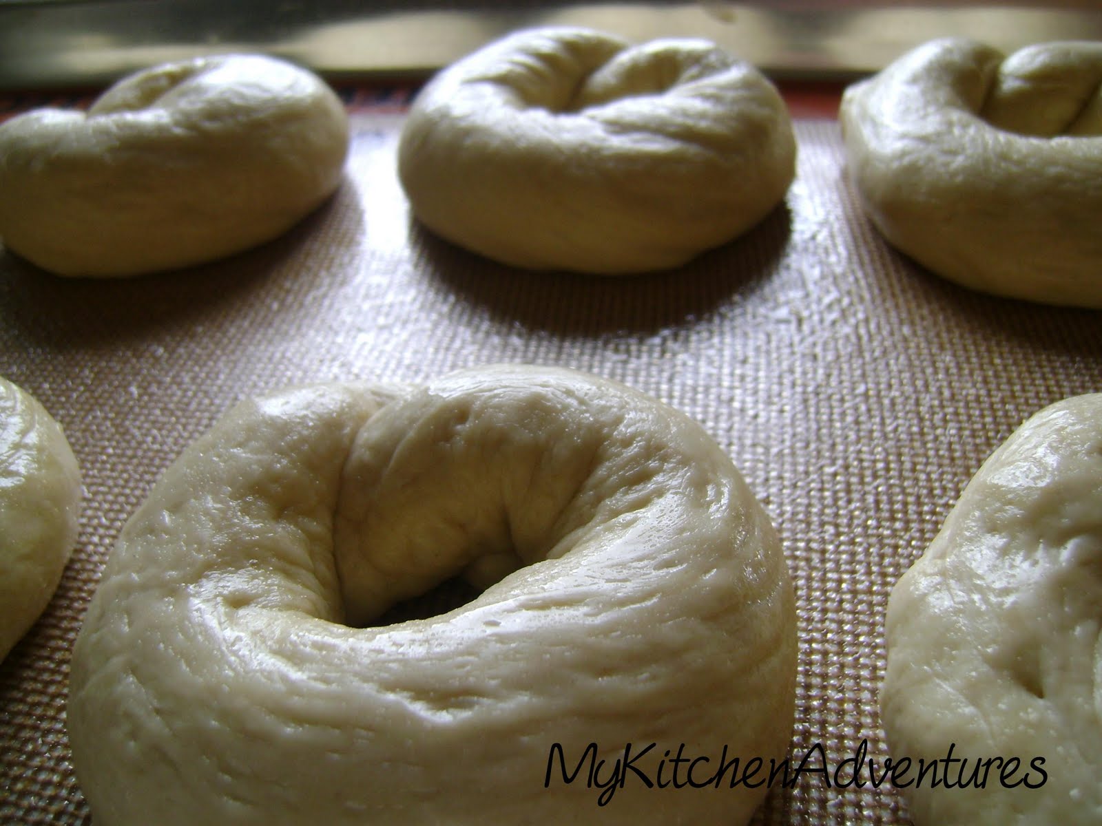 Homemade New York Style Bagels with Low Fat Strawberry Cream Cheese