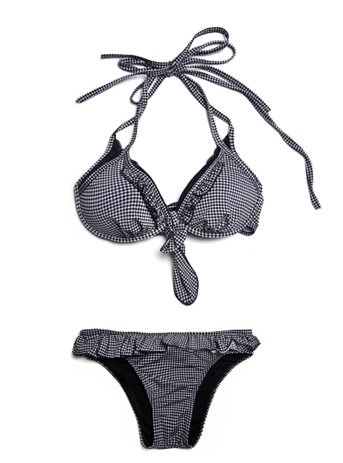 [Yubsshop] Ruffled Checkered Two Piece Bikini | KSTYLICK - Latest ...