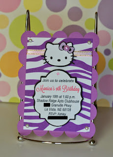 hello kitty purple zebra sadari birthday invitation theme