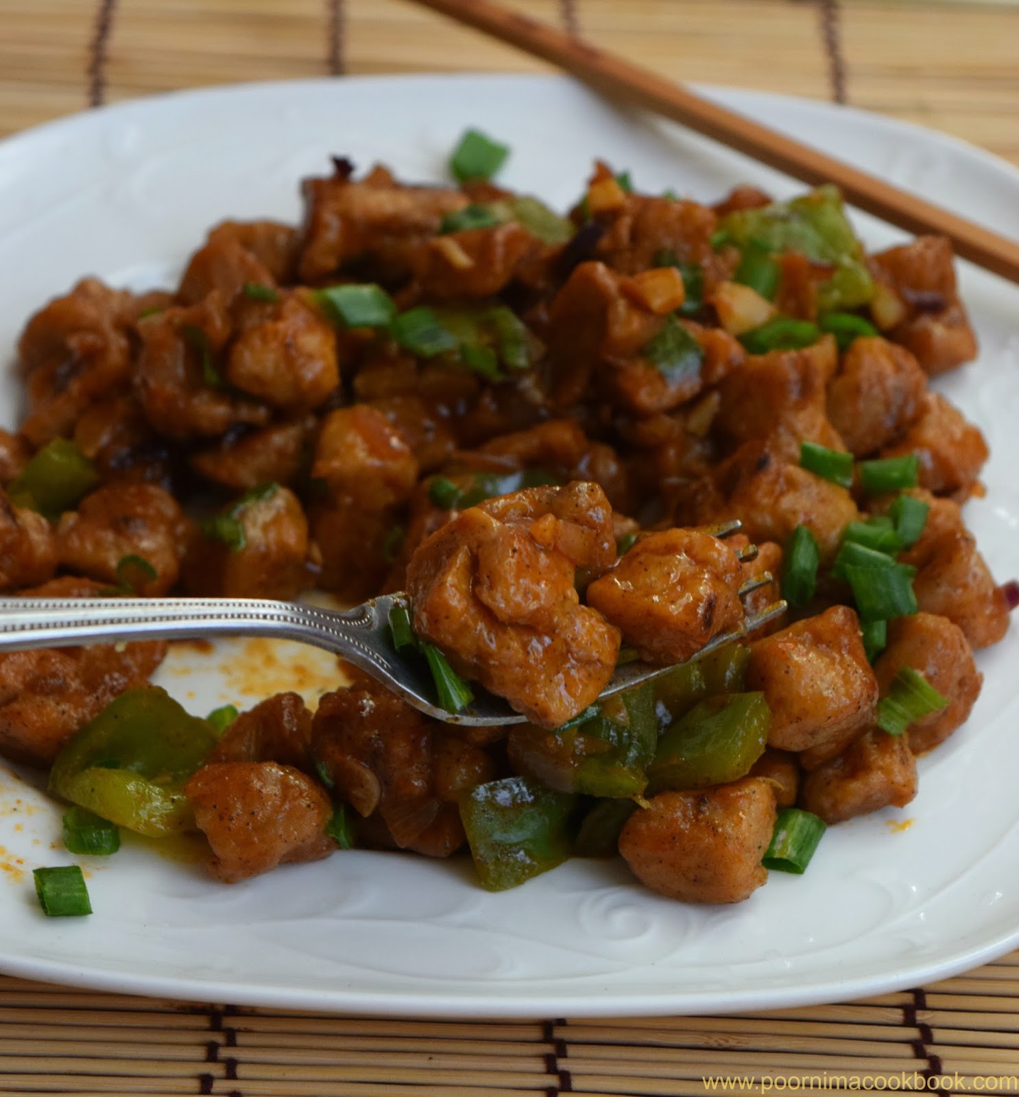 Poornima's Cook Book Soya Manchurian / Soya Chunks Manchurian / Meal