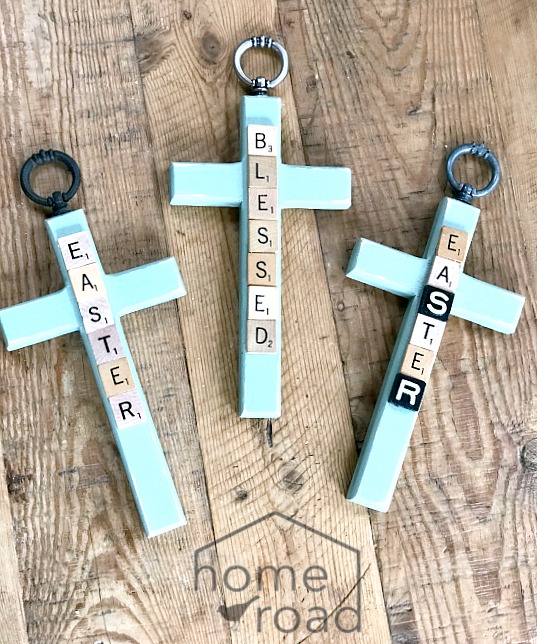 Easter crosses with Scrabble letters