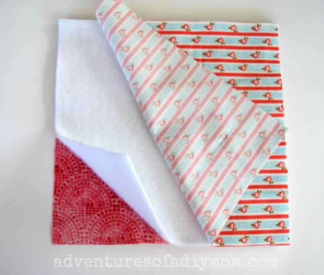 how to layer fabric for easy hot pad