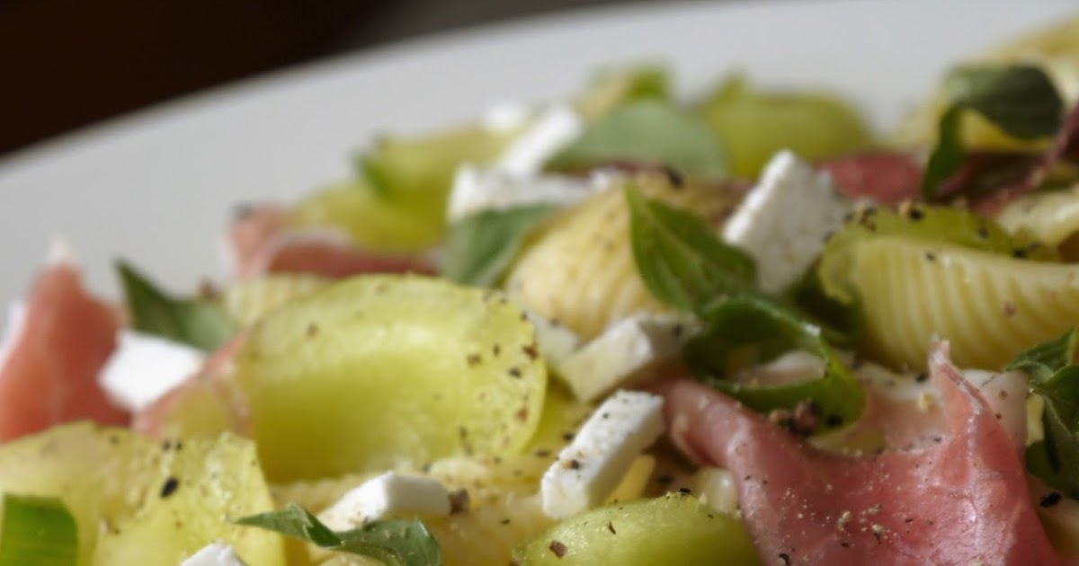 Clockwatching Tart Pasta Salad with Prosciutto and Melon