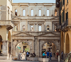 The Roman Porta Borsari in Verona is almost 2,000 years old
