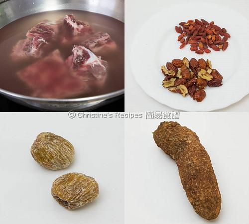山藥排骨杞子湯材料 Chinese Yam and Pork Ribs Soup Ingredients